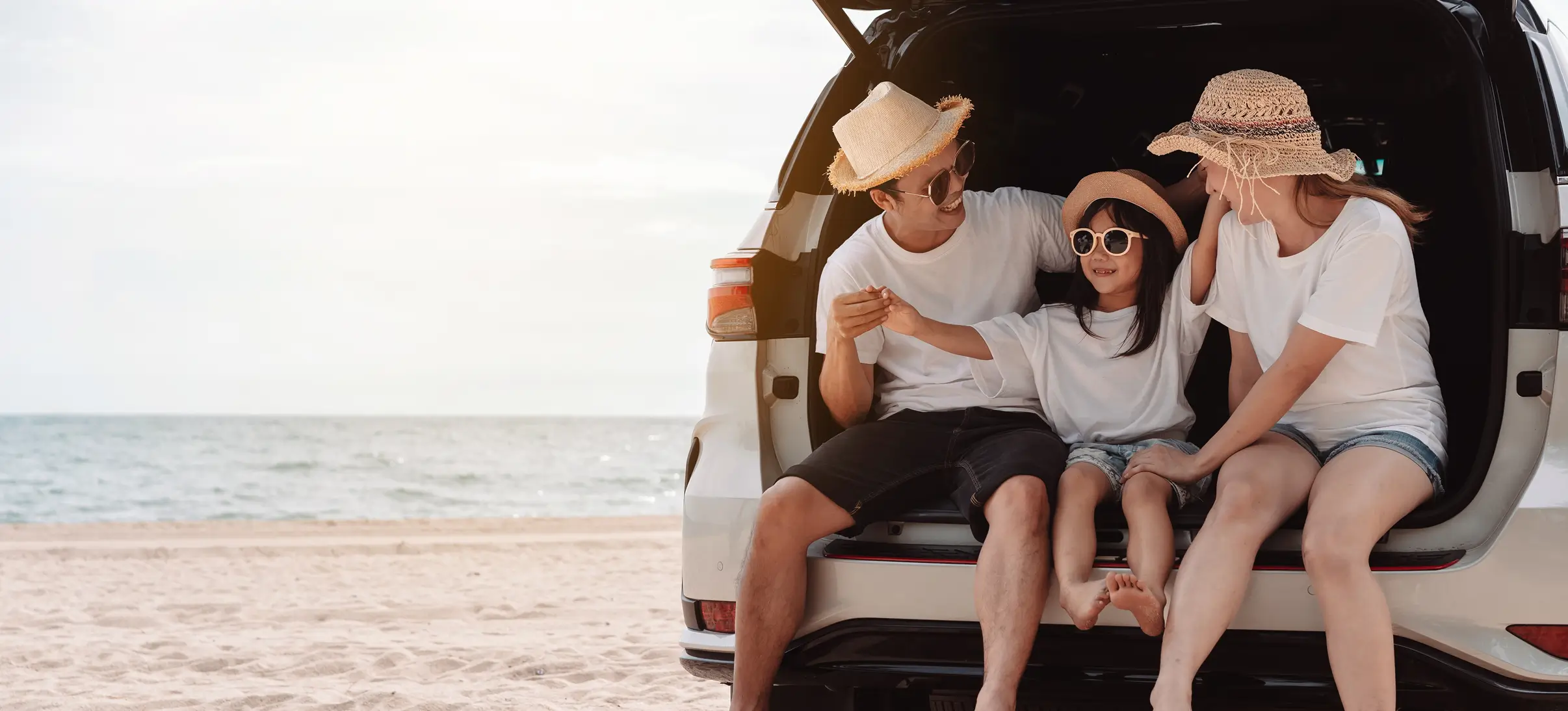 family on the beach